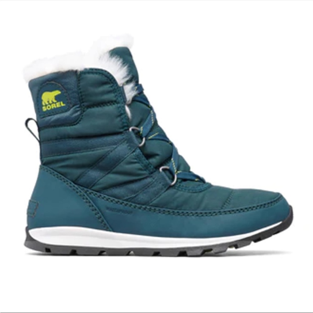 Sorel Women’s Whitney Short Lace Up Waterproof Insulated Winter Boots Teal 6 - Picture 1 of 12